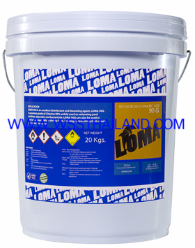 Chlorine 90%, Trichloroisocyanuric Acid  (Granular form)